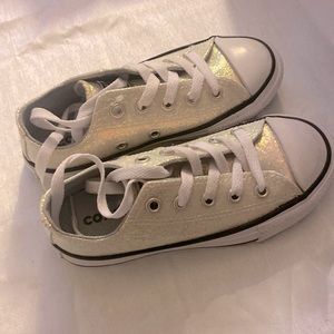 Brand New Girls Sparkle White Converse Size 11